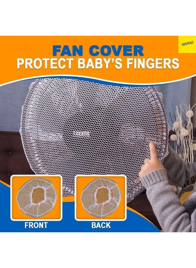 غطاء مروحة شبكي لحماية الأطفال مع مشبك قابل للتعديل - يحمي الأطفال من شفرات المروحة، مقاوم للغبار وقابل للغسل - يناسب مراوح الطاولة والأرضية الكهربائية - تصميم كرتوني لطيف، شكل عشوائي - Image 4